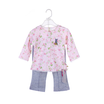 2-Piece Floral Top & Pants Set for Baby Girls