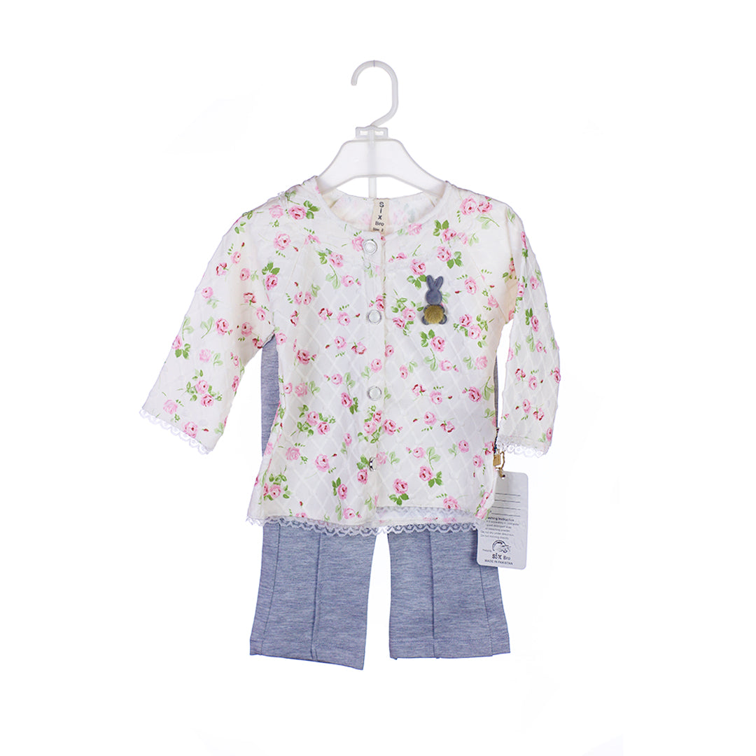 2-Piece Floral Top & Pants Set for Baby Girls