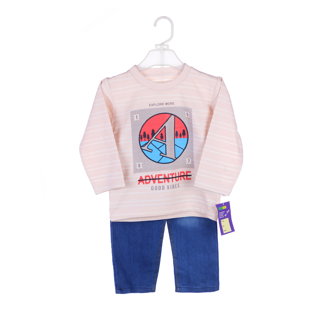Boys' "Adventure" Graphic Tee and Jeans Set
