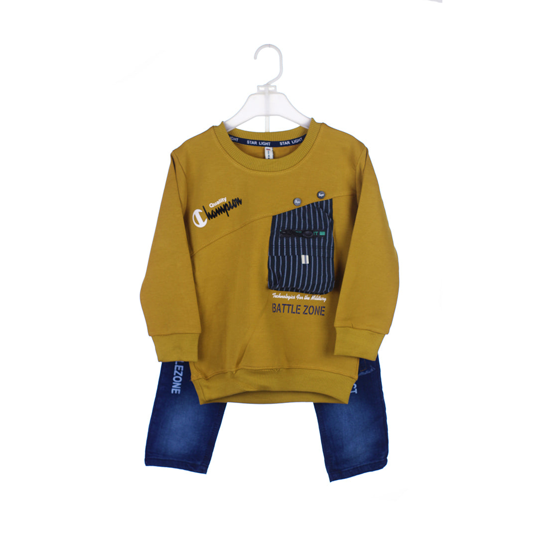 Boys' "Battle Zone" Crewneck and Jeans Set