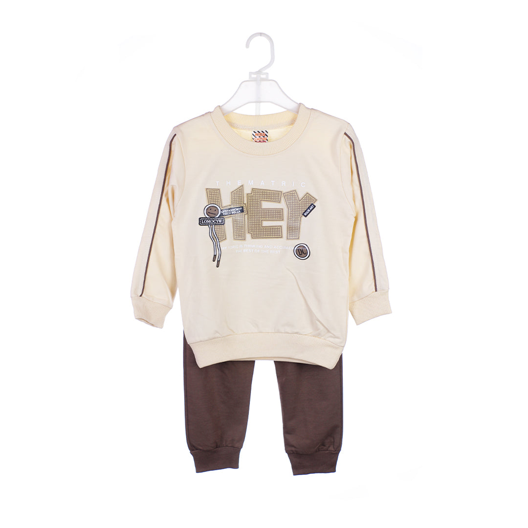 Boys' "Hey" Crewneck and Trouser Set