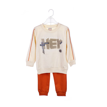 Boys' "Hey" Crewneck and Trouser Set