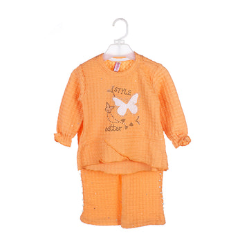 Girls' Butterfly Sequin Two-Piece Outfit