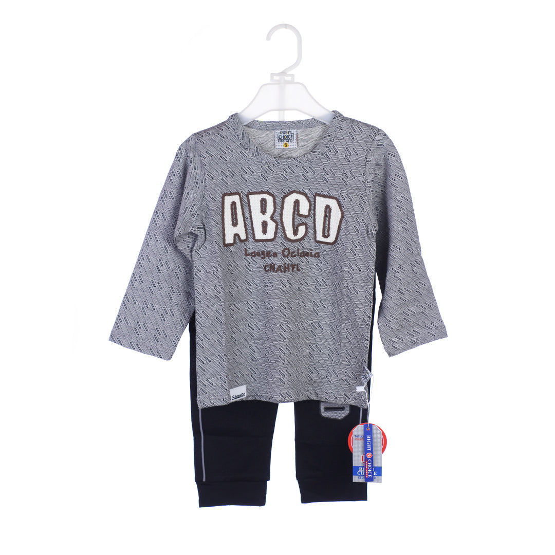 "ABCD" Graphic Sweatshirt and Black Trouser Suit