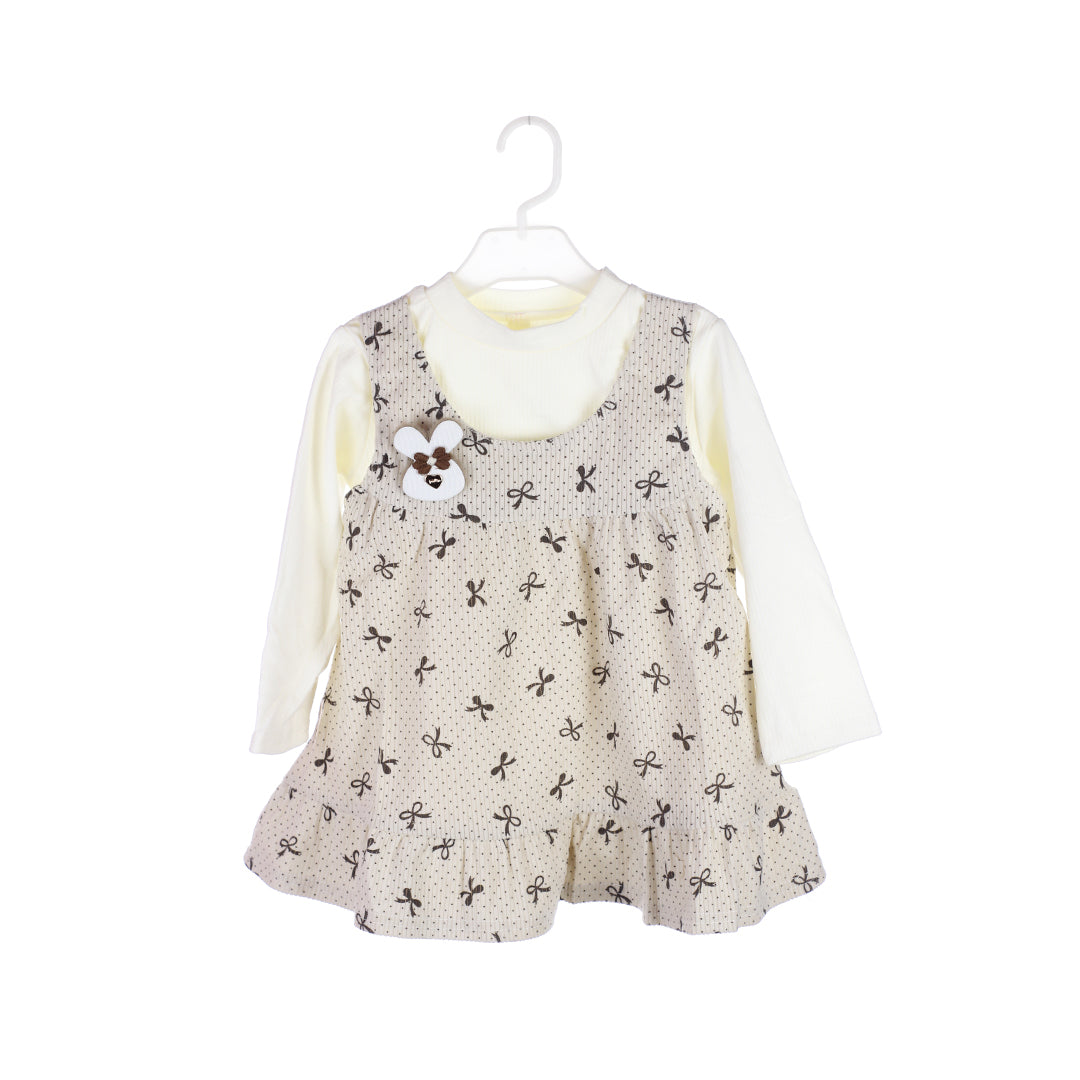 Adorable Baby Girl Frock with Bow Print