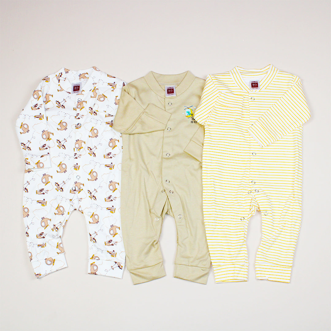 CARTER'S BLUEFLY 3 PIECE SLEEPSUIT