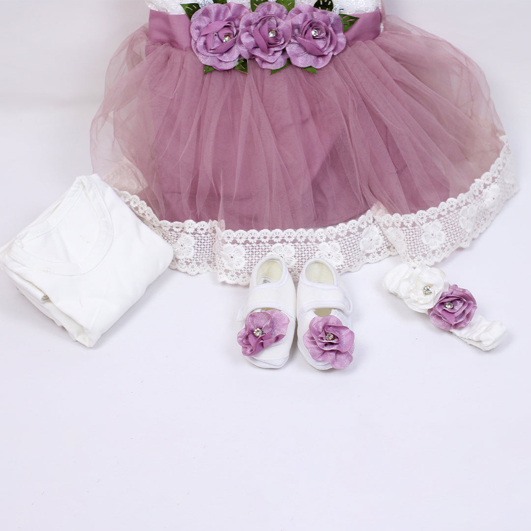 BABY GIRL FROCK SET (0-6MONTHS)