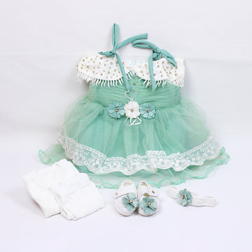 BABY GIRL FROCK SET (0-6MONTHS)