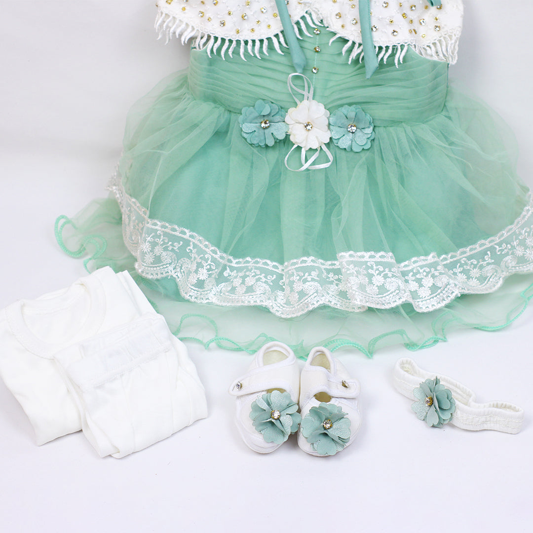 BABY GIRL FROCK SET (0-6MONTHS)