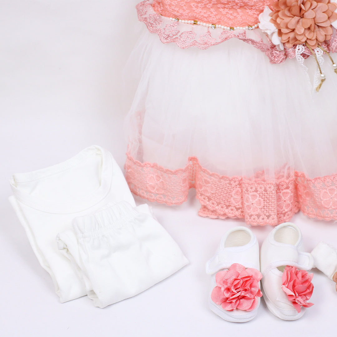 BABY GIRL FROCK SET (0-6MONTHS)