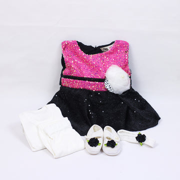 BABY GIRL FROCK SET (0-6MONTHS)