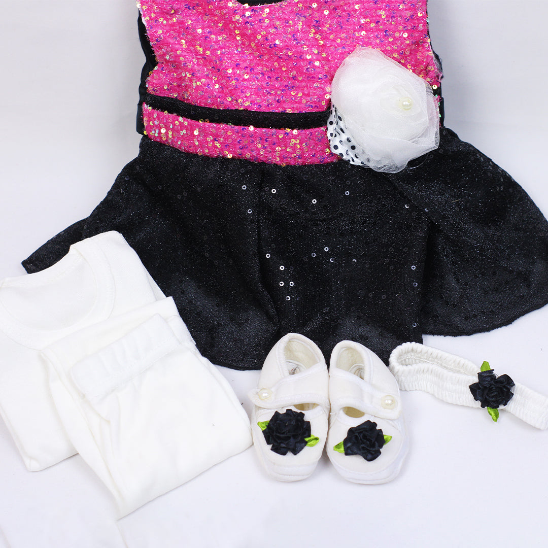 BABY GIRL FROCK SET (0-6MONTHS)