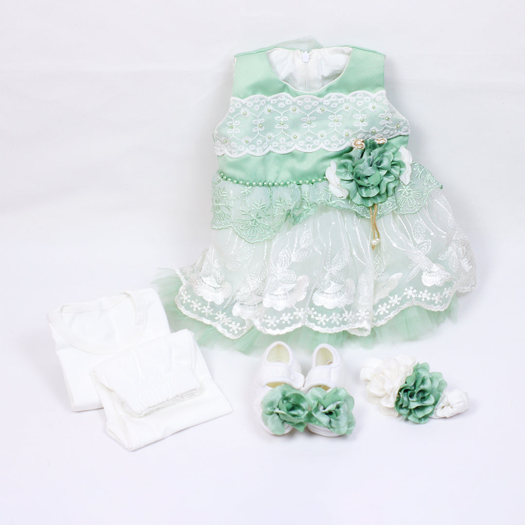 BABY GIRL FROCK SET (0-6MONTHS)