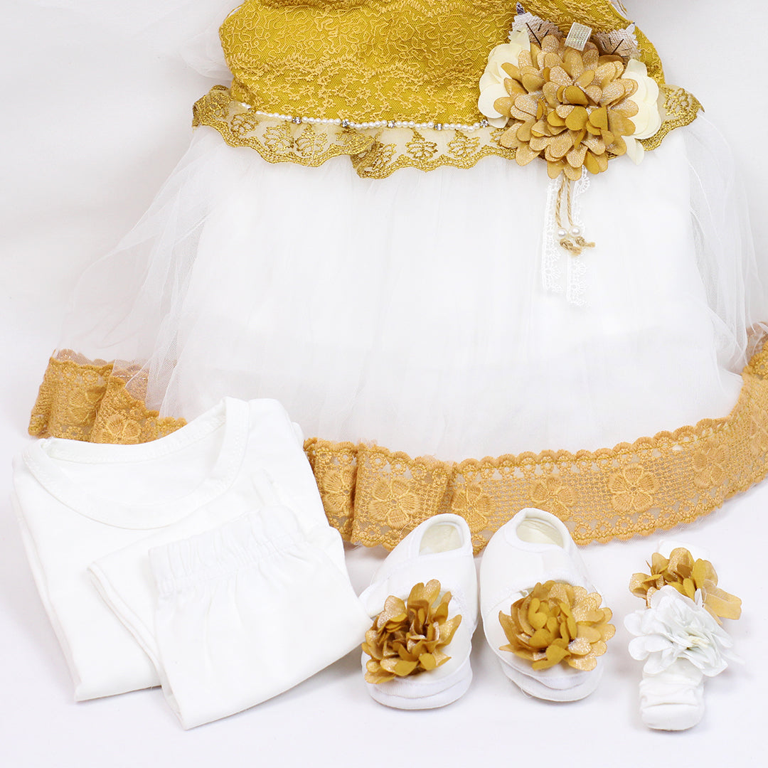 BABY GIRL FROCK SET(0-6MONTHS)