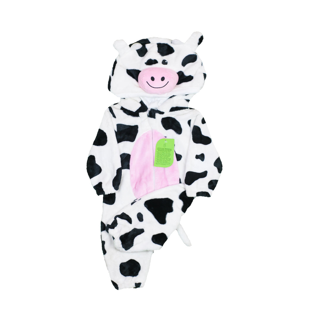 Baby Cow Character Plush Hooded Romper
