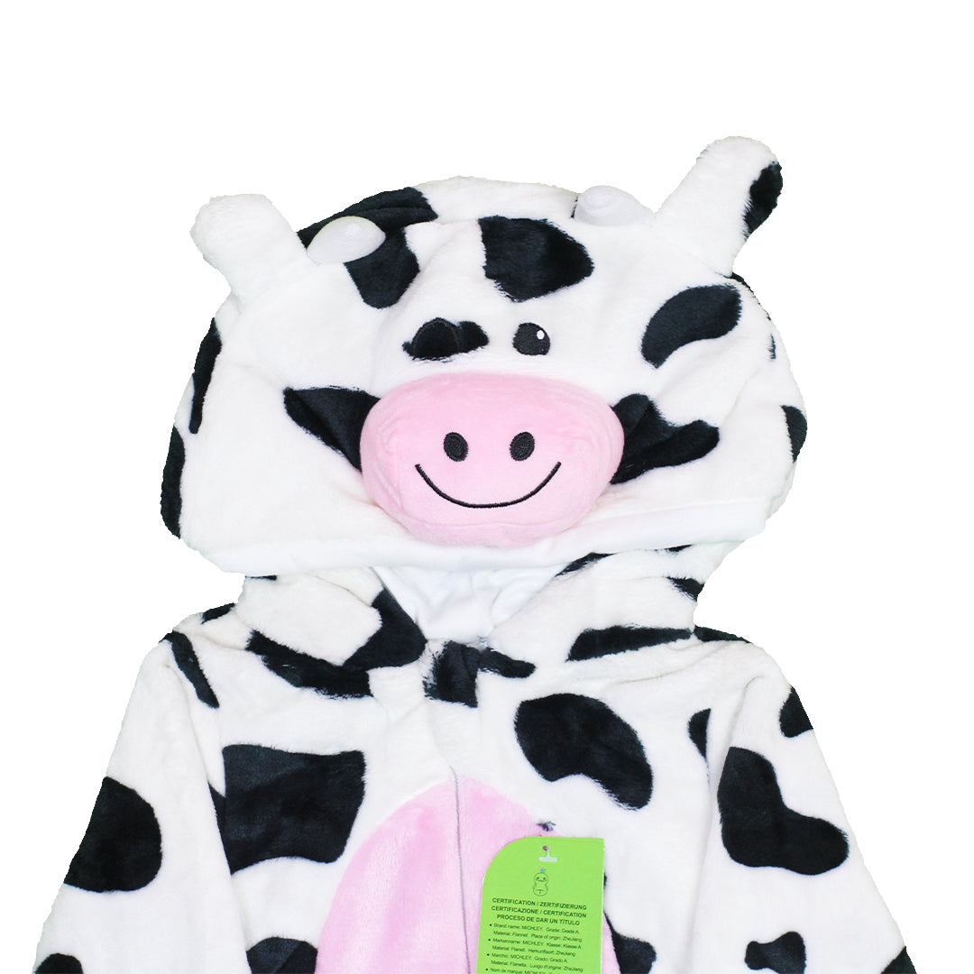 Baby Cow Character Plush Hooded Romper