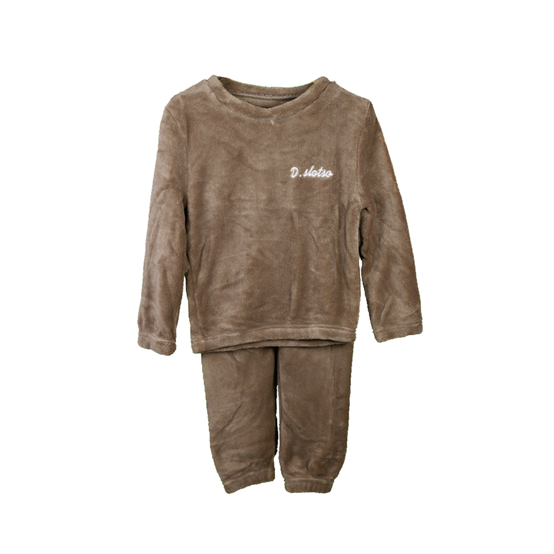 Kids Fluffy Fur Night Suit β Brown