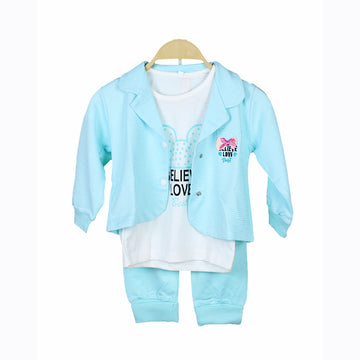 Baby girl 3 Piece Suit – Stylish Shirt, Jacket & Trouser Set