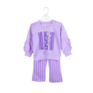 2-Piece Girls' Sweatshirt & Wide-Leg Pants Set