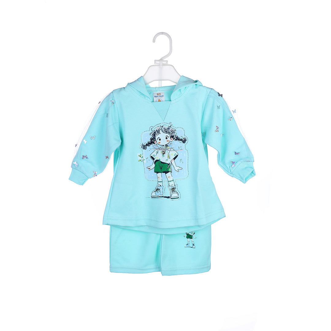 2-Piece Girls' Butterfly Hoodie & Trouser Set