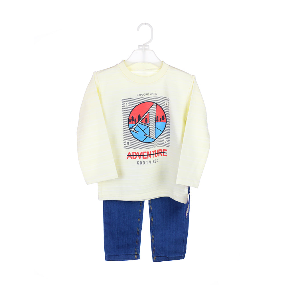 Boys' "Adventure" Graphic Tee and Jeans Set