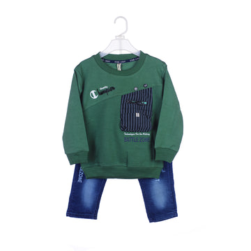 Boys' "Battle Zone" Crewneck and Jeans Set