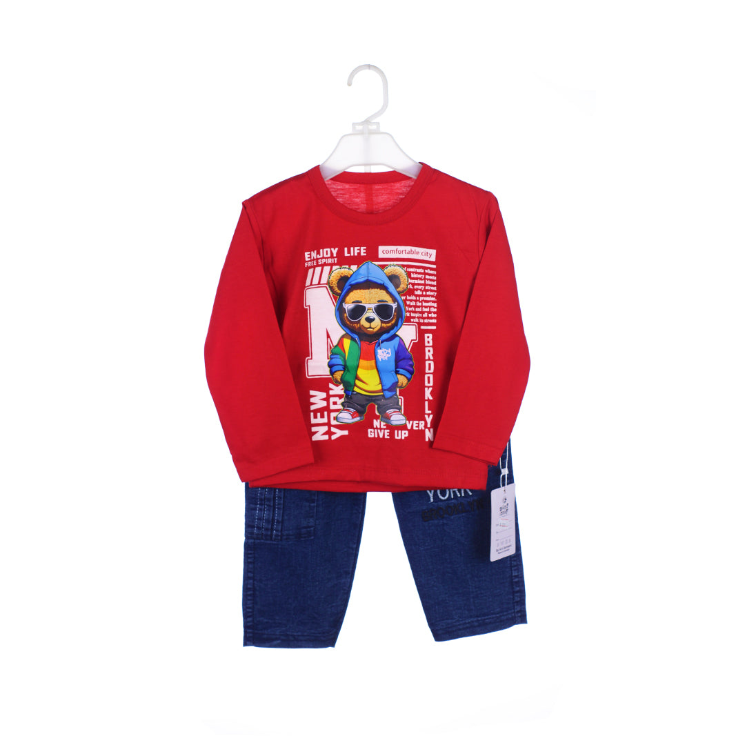 Boys' Urban Bear Graphic Tee and Jeans Set