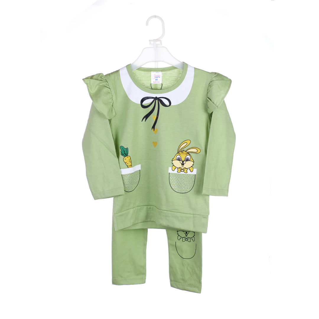 Baby Girls 2-Piece Outfit with Bunny Print 🐰