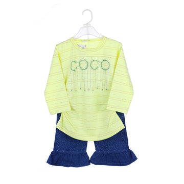 Baby Girls 2-Piece Stylish Outfit with Frill Pants