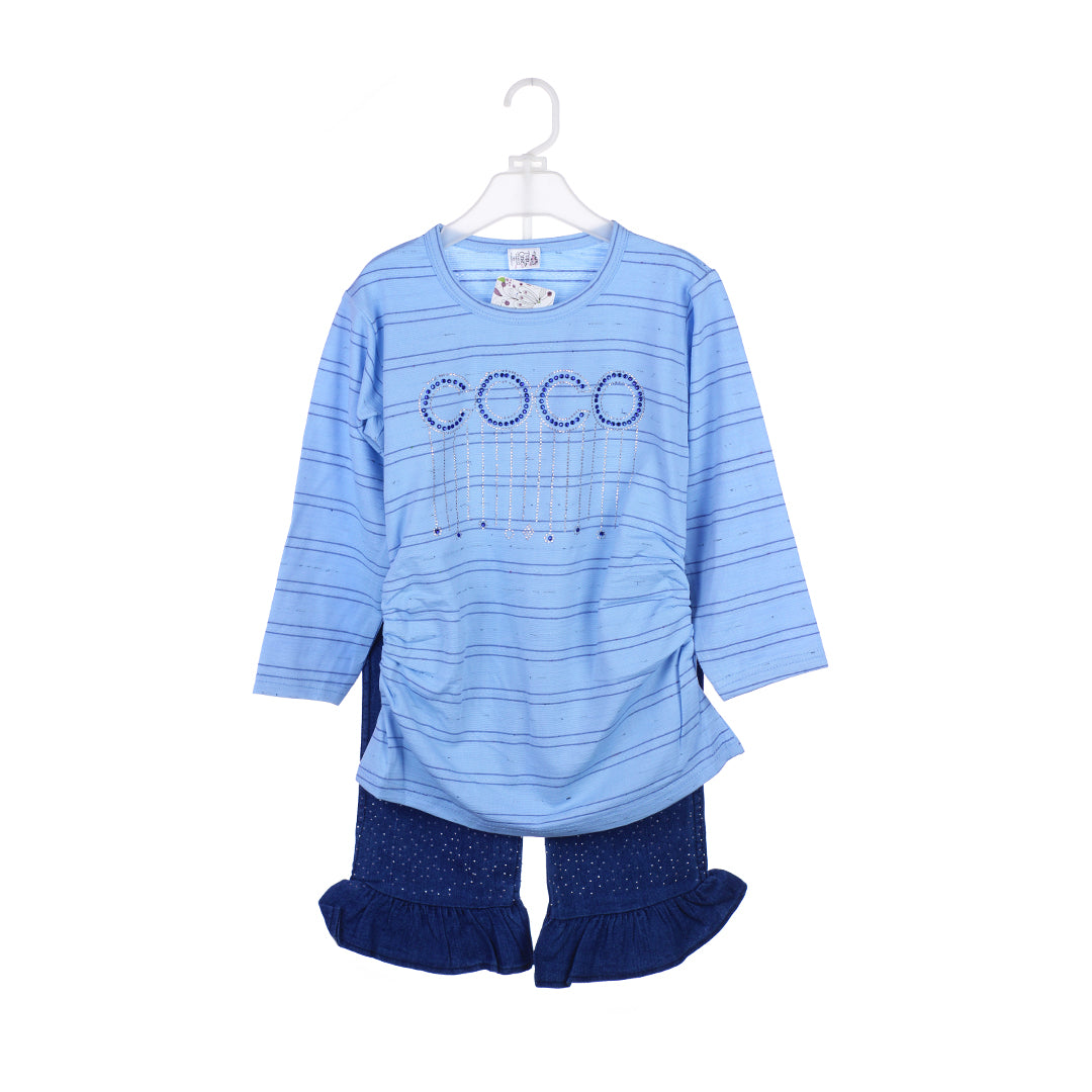 Baby Girls 2-Piece Stylish Outfit with Frill Pants