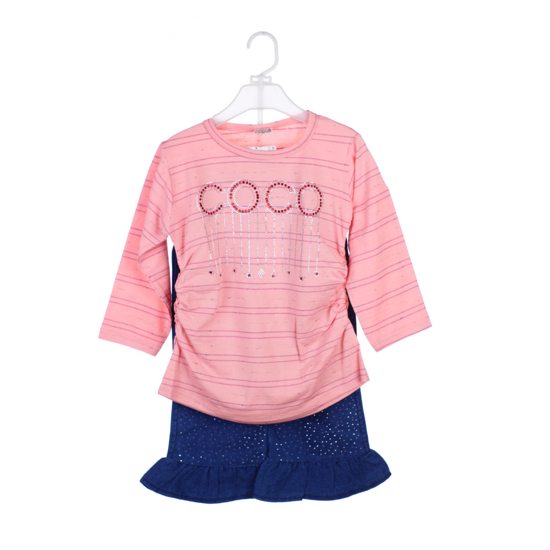 Baby Girls 2-Piece Stylish Outfit with Frill Pants