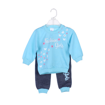Girls' 'Fashion Girls' Floral Sweatshirt & Trouser Set