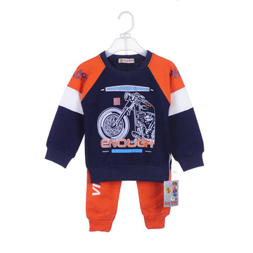 Motorcycle Graphic Sweatshirt and Trouser Suit