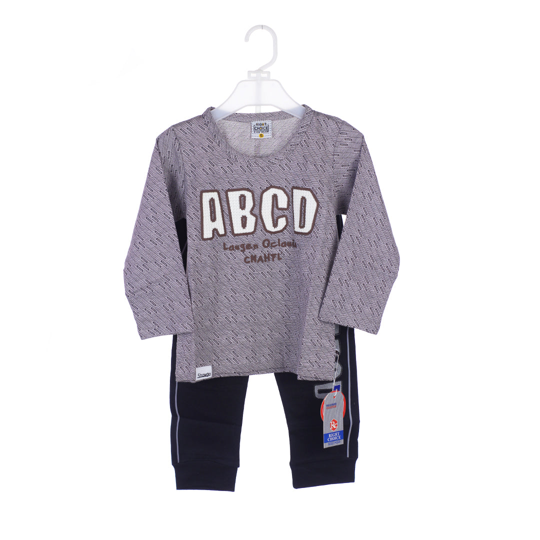 "ABCD" Graphic Sweatshirt and Black Trouser Suit