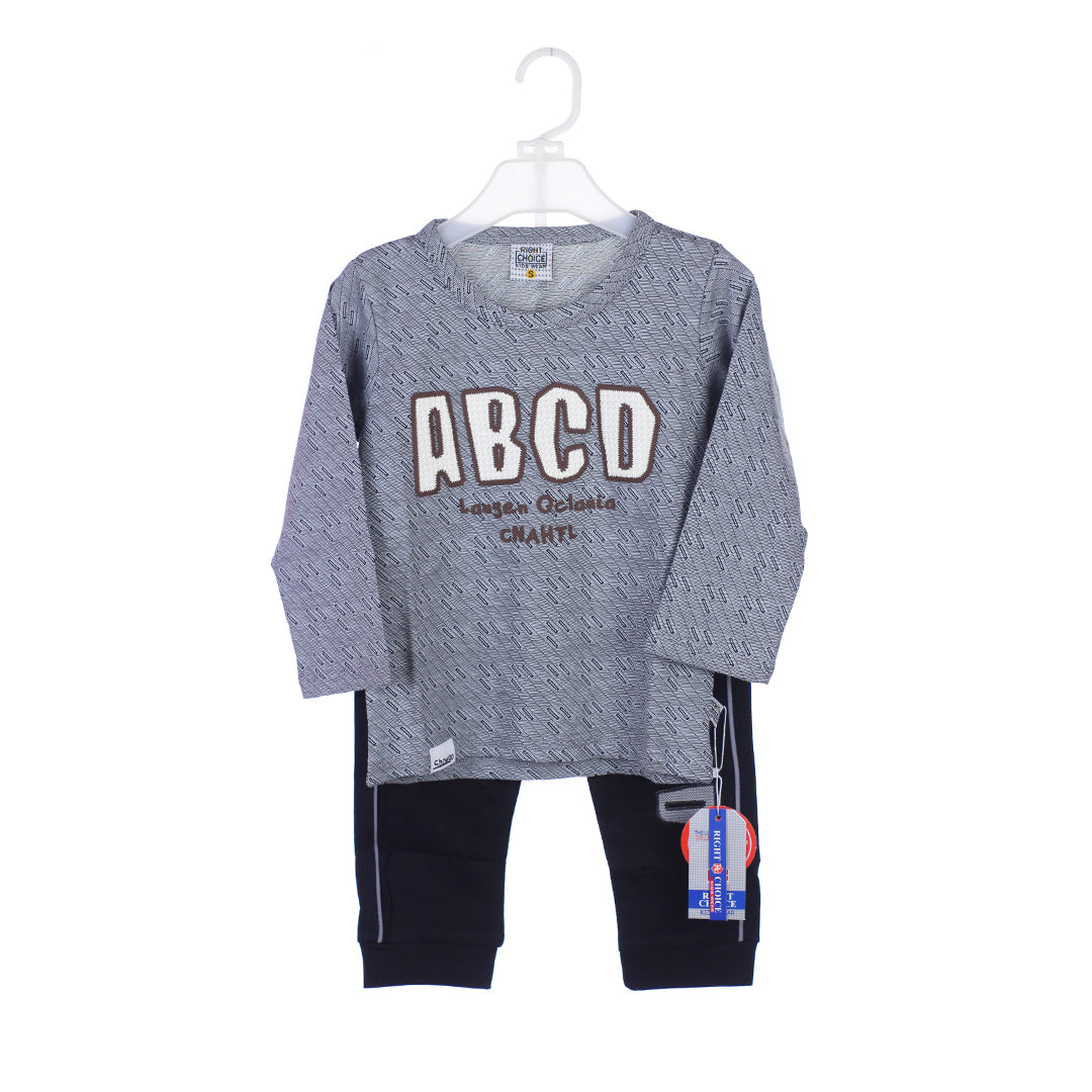 "ABCD" Graphic Sweatshirt and Black Trouser Suit