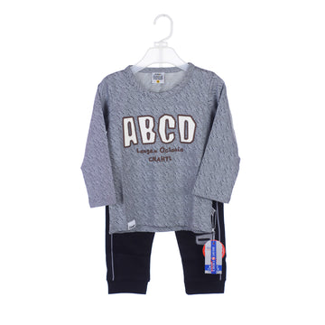 "ABCD" Graphic Sweatshirt and Black Trouser Suit