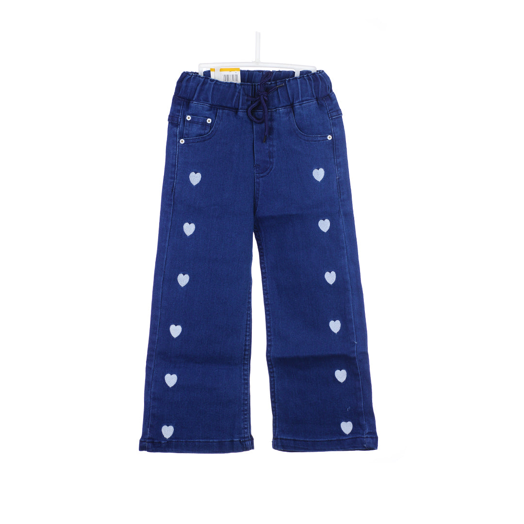 Girls' Wide-Leg Denim Trousers
