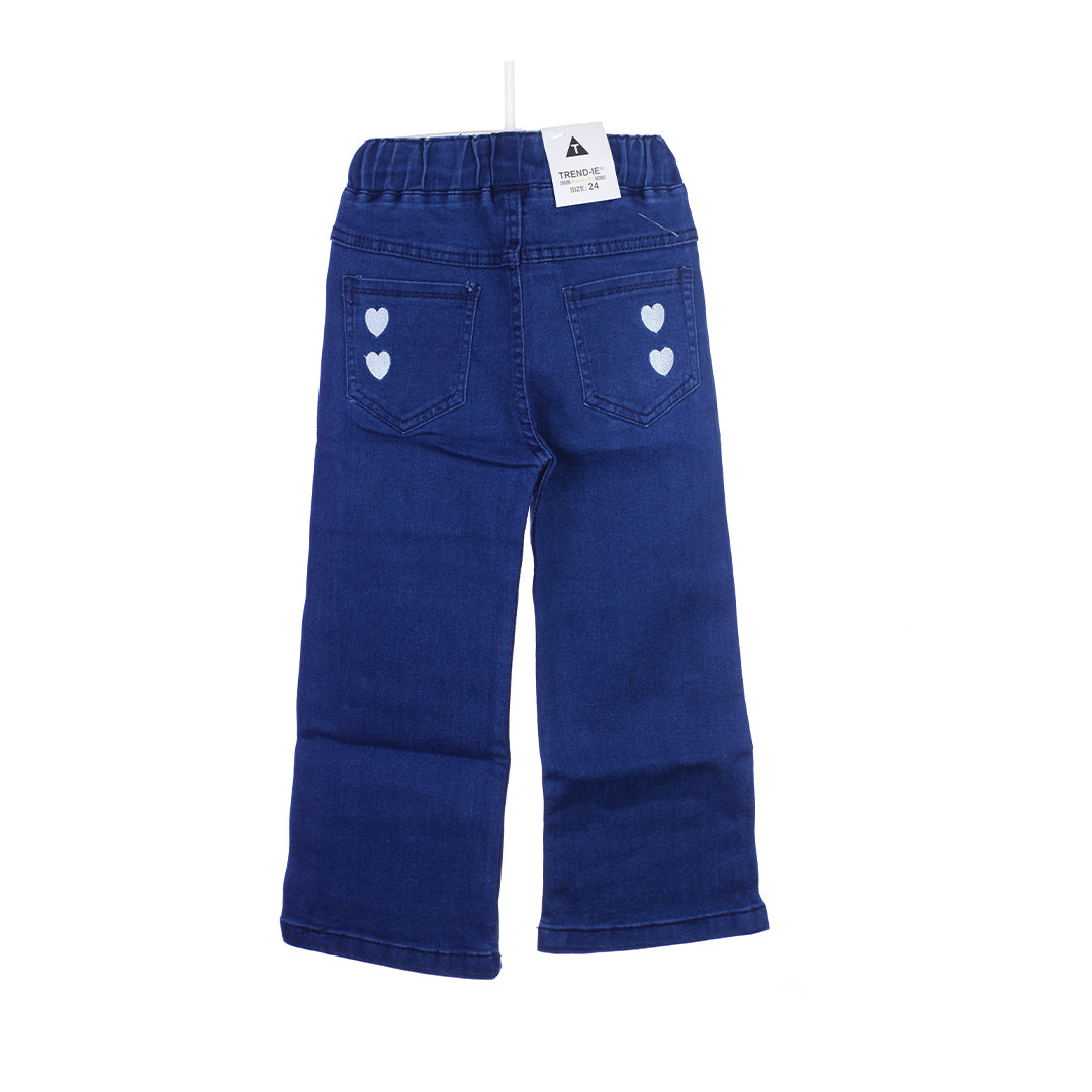 Girls' Wide-Leg Denim Trousers