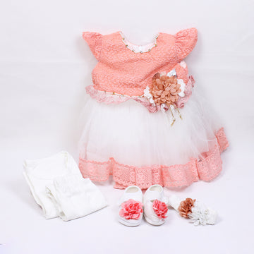 BABY GIRL FROCK SET (0-6MONTHS)