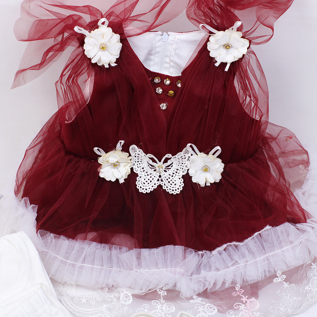 BABY GIRL FROCK SET (0-6MONTHS)