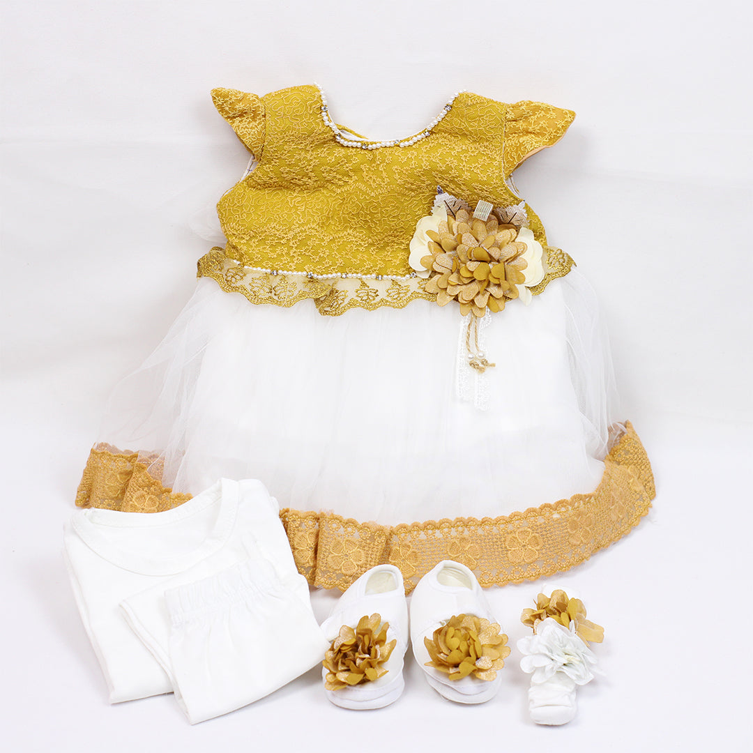 BABY GIRL FROCK SET(0-6MONTHS)