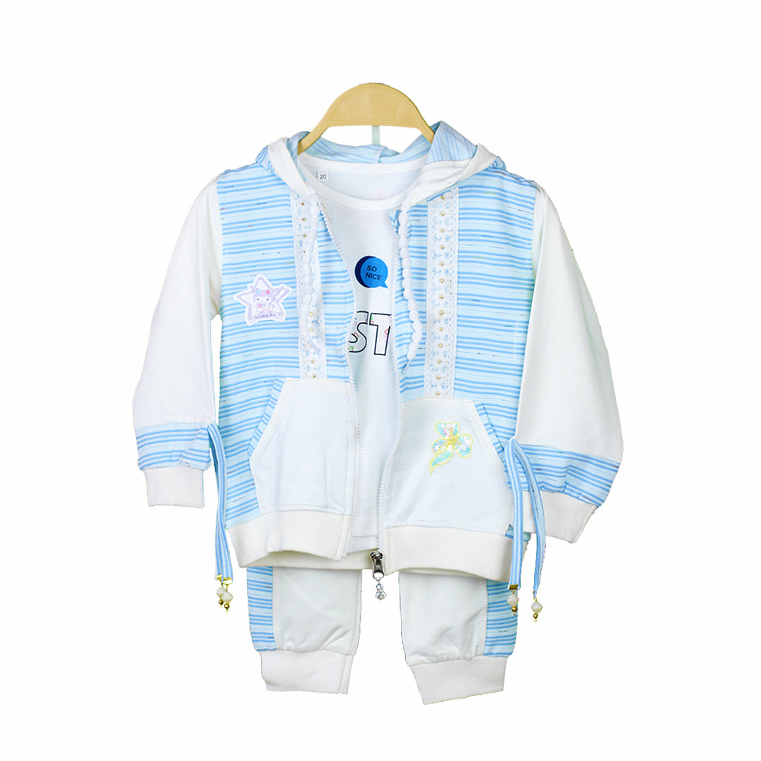 Sweet Stripes 3-Piece Baby Suit – Hoodie, T-Shirt & Jogger Pants