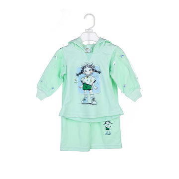 2-Piece Girls' Butterfly Hoodie & Trouser Set